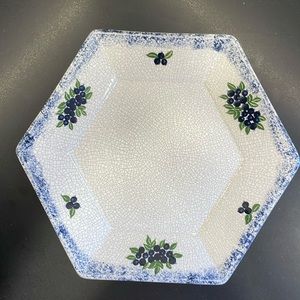 Dedham Pottery “blueberries” collection platter